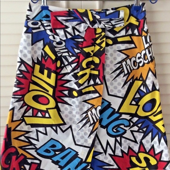 Authentic Moschino Comic Book Print Pop Art Skirt - Picture 2 of 6
